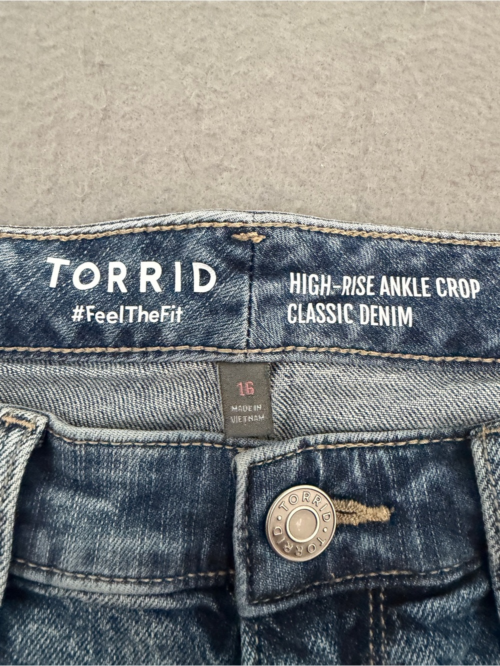 torrid Light Blue Straight Leg High-Rise Ankle Crop Women’s Jeans Size 16 - Picture 6 of 6